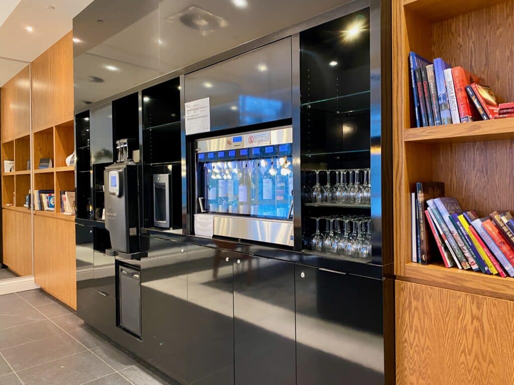 Enomatic self-serve wine dispenser in the lobby lounge of the Château Laurier in Quebec City