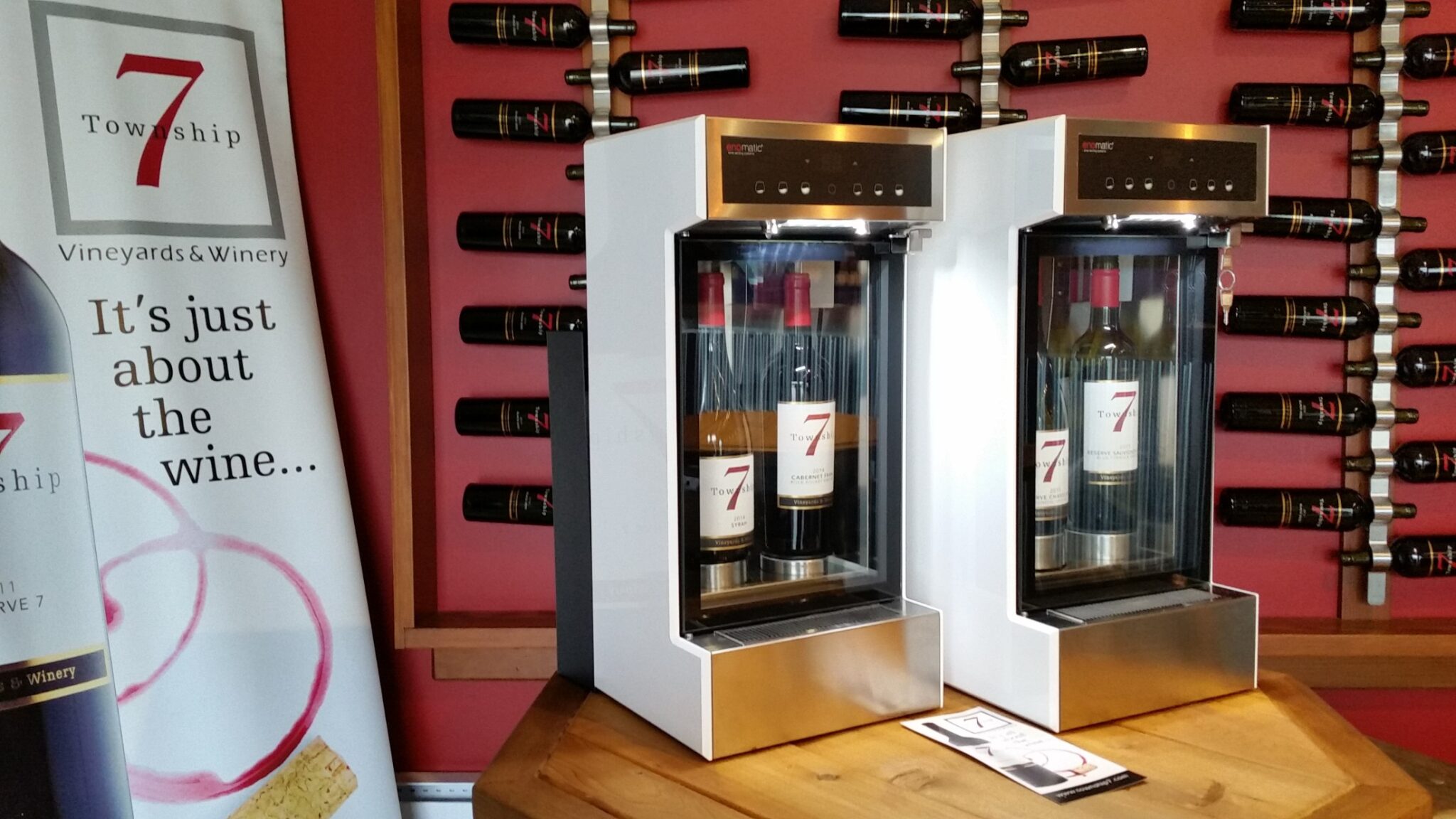 Two EnoOne dispensers at Township 7 Vineyards, Langley