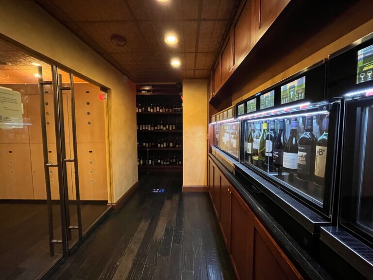 The Wine Room on Park Avenue, Winter Park FL - corridor of Enomatic wine stations